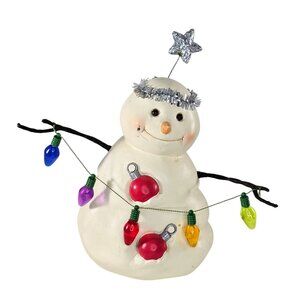 Hallmark Mitford JC Snowman Figurine Christmas Lights Star Jan Karon Resin